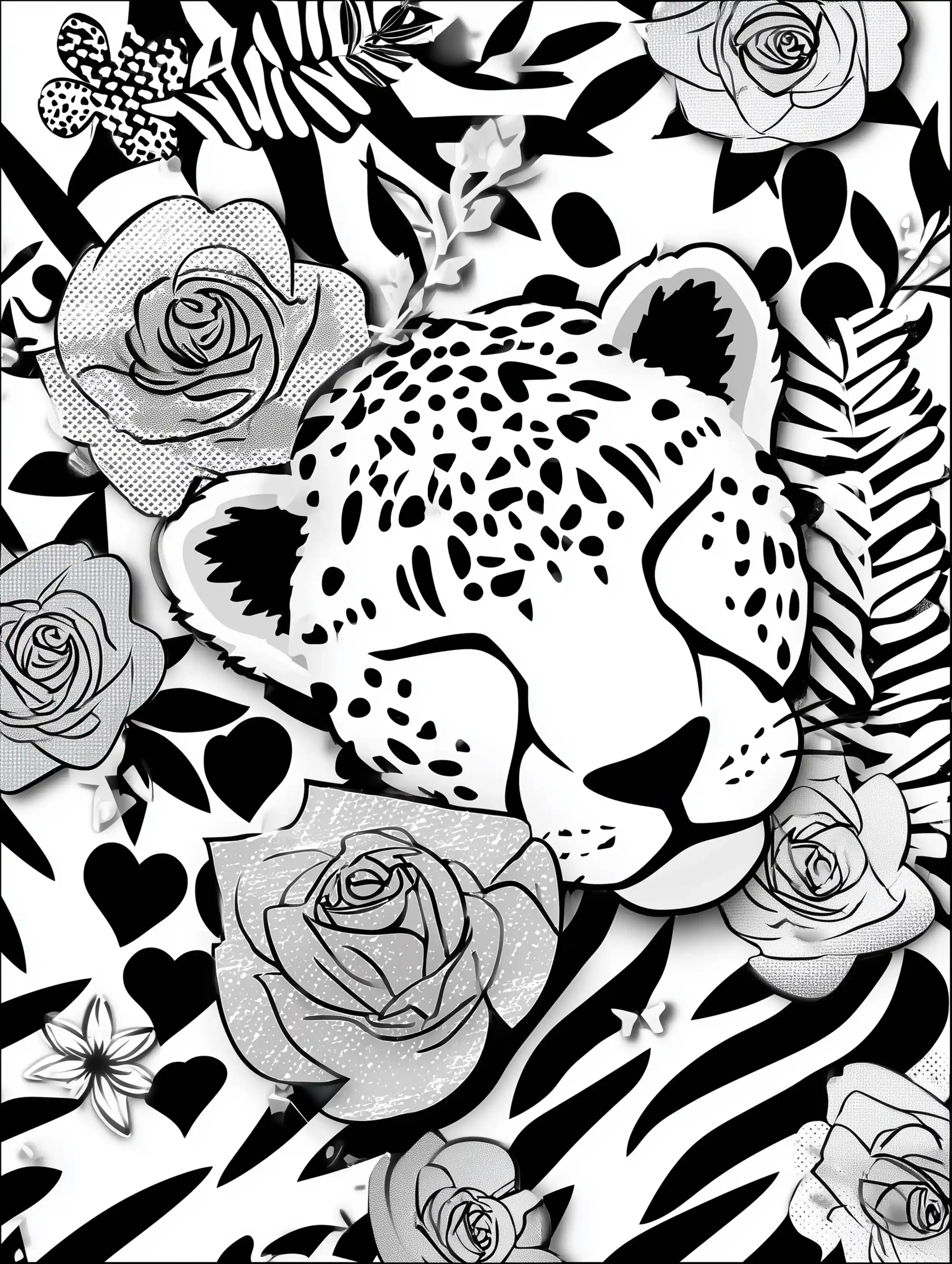 Free cheetah printable coloring page featuring a nuzzling cheetah